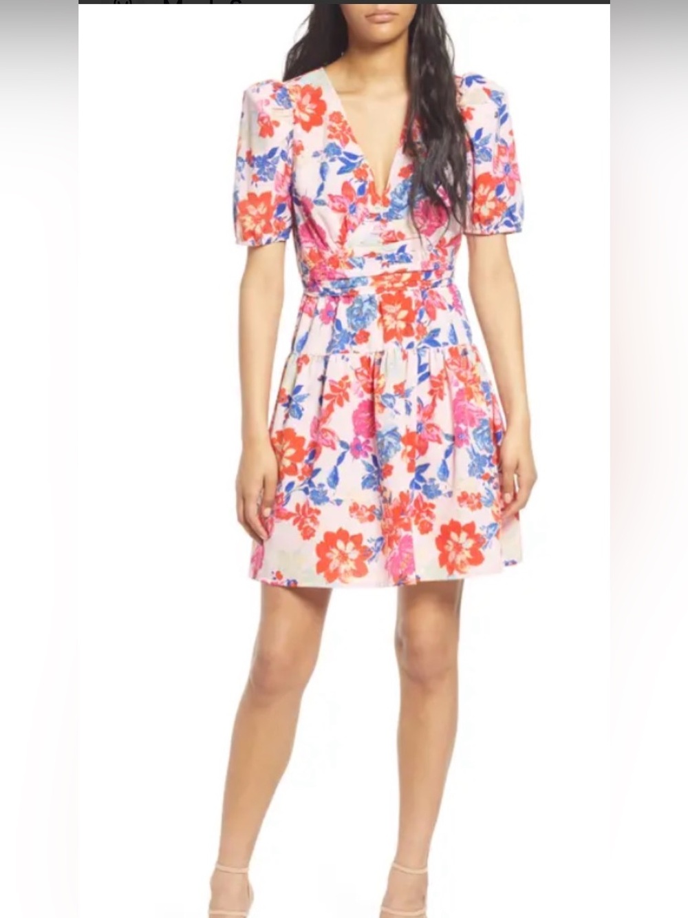 Vero Moda Remi Floral Short Sleeve Dress In Parfait Pink NWOTS Nordstrom